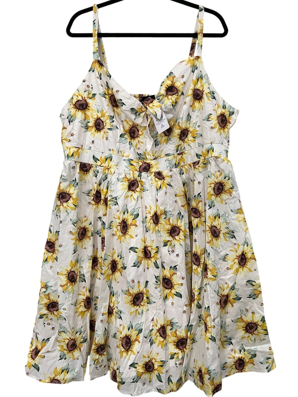Torrid Sunflower Mini Poplin Tie Front Skater Dress Sz 3X = 22-24 NWT Plus Size - Picture 5 of 16